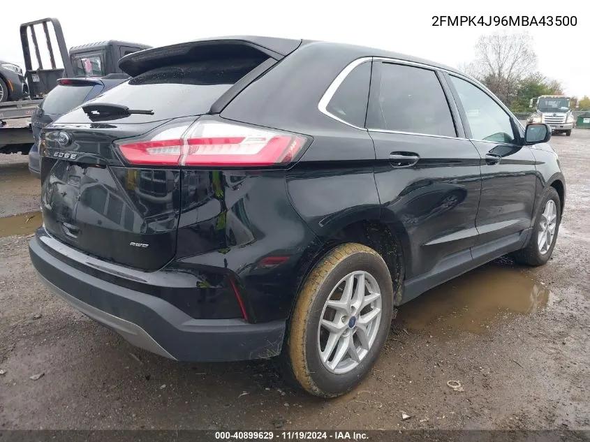 2021 Ford Edge Sel VIN: 2FMPK4J96MBA43500 Lot: 40899629