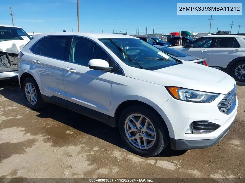 2021 Ford Edge Sel VIN: 2FMPK3J93MBA11212 Lot: 40903637