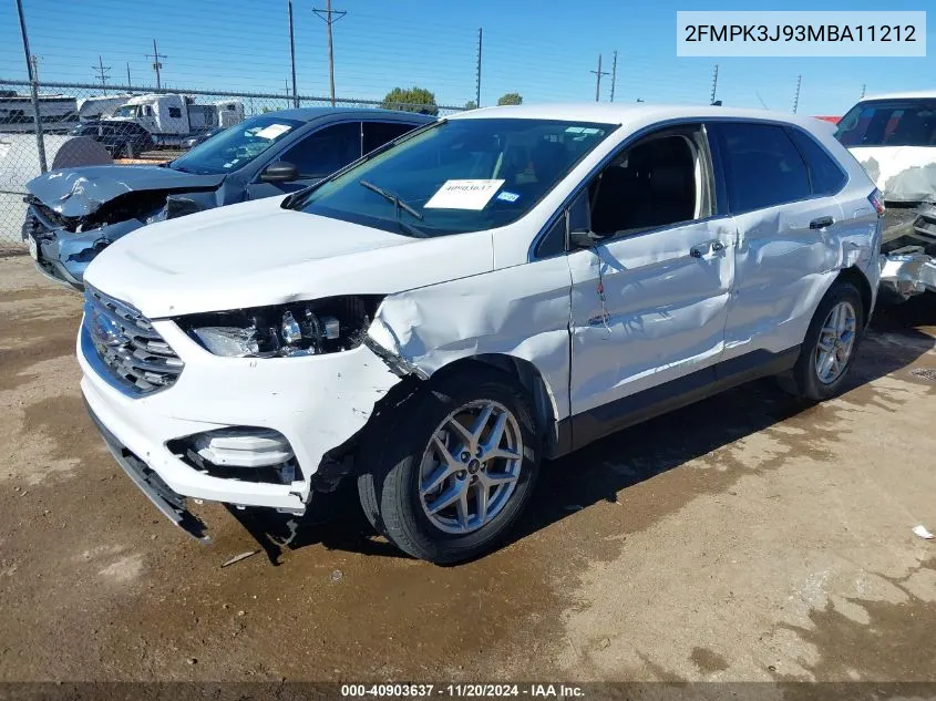 2021 Ford Edge Sel VIN: 2FMPK3J93MBA11212 Lot: 40903637