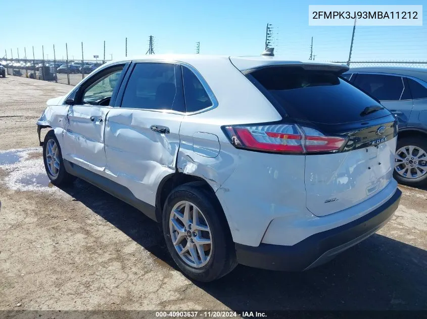 2021 Ford Edge Sel VIN: 2FMPK3J93MBA11212 Lot: 40903637