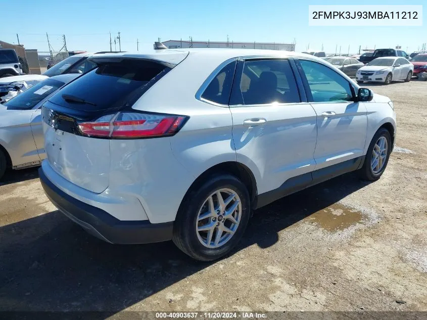 2021 Ford Edge Sel VIN: 2FMPK3J93MBA11212 Lot: 40903637