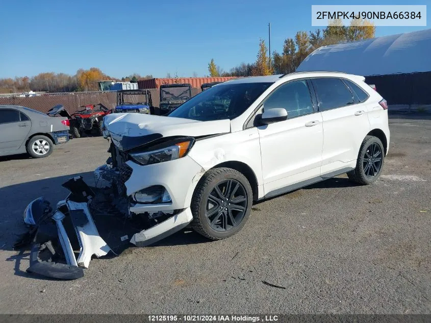 2022 Ford Edge Sel VIN: 2FMPK4J90NBA66384 Lot: 12125195