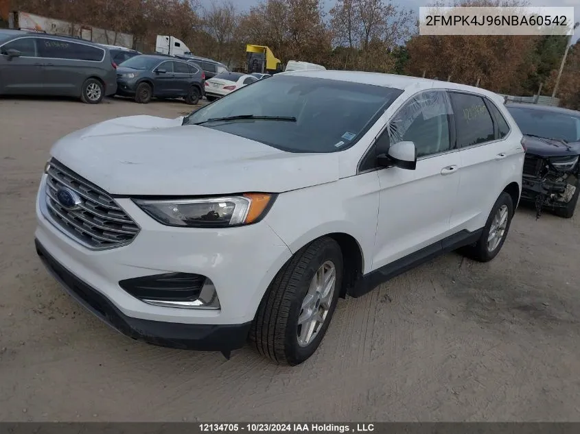 2022 Ford Edge Sel VIN: 2FMPK4J96NBA60542 Lot: 12134705