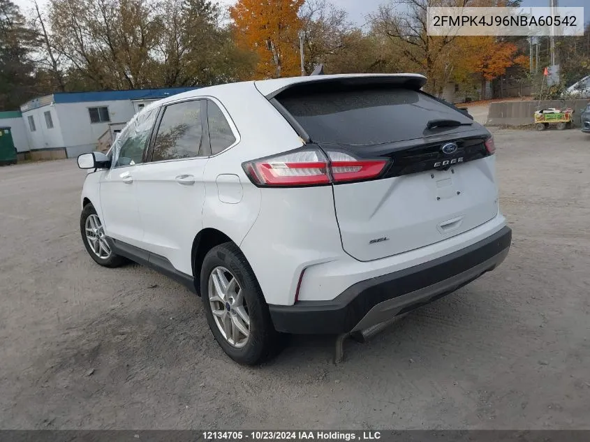 2022 Ford Edge Sel VIN: 2FMPK4J96NBA60542 Lot: 12134705