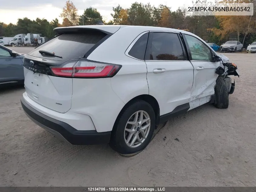 2022 Ford Edge Sel VIN: 2FMPK4J96NBA60542 Lot: 12134705