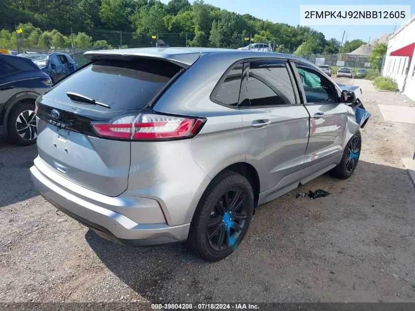 2022 Ford Edge Sel VIN: 2FMPK4J92NBB12605 Lot: 39804208