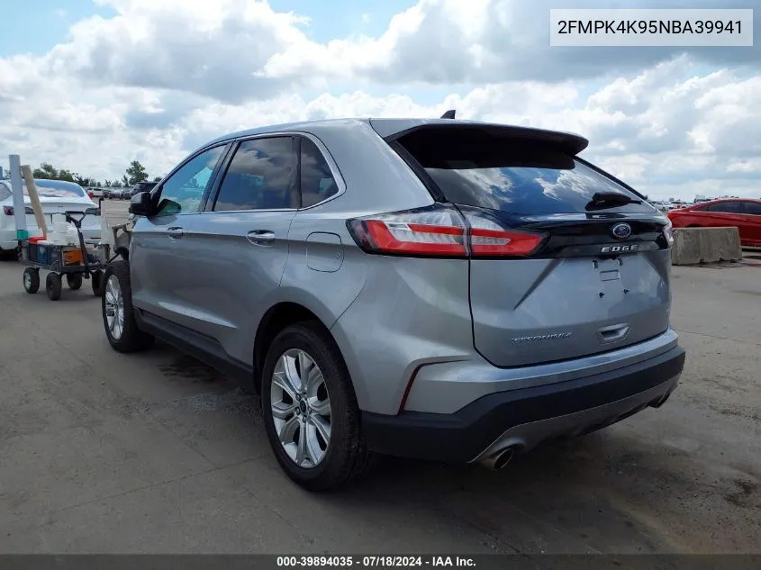 2022 Ford Edge Titanium VIN: 2FMPK4K95NBA39941 Lot: 39894035