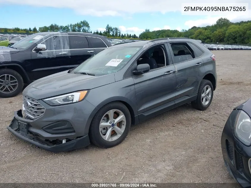 2022 Ford Edge Se VIN: 2FMPK4G95NBA75265 Lot: 39931765