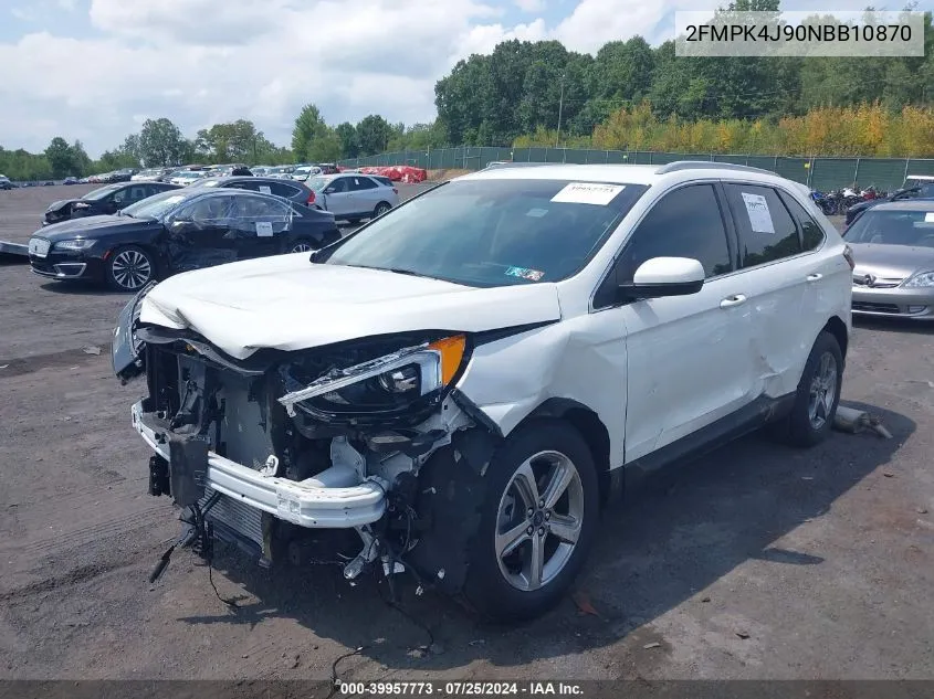 2022 Ford Edge Sel VIN: 2FMPK4J90NBB10870 Lot: 39957773