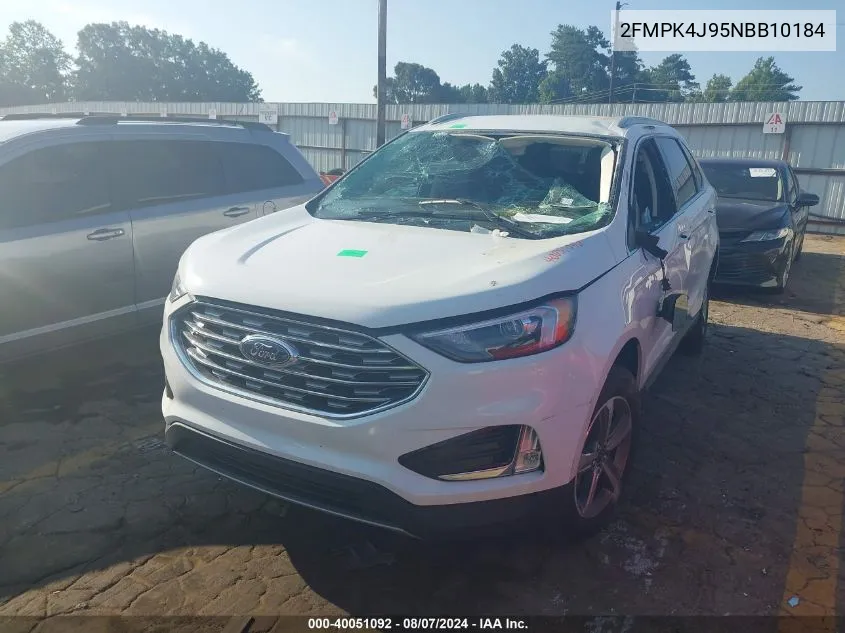 2022 Ford Edge Sel VIN: 2FMPK4J95NBB10184 Lot: 40051092