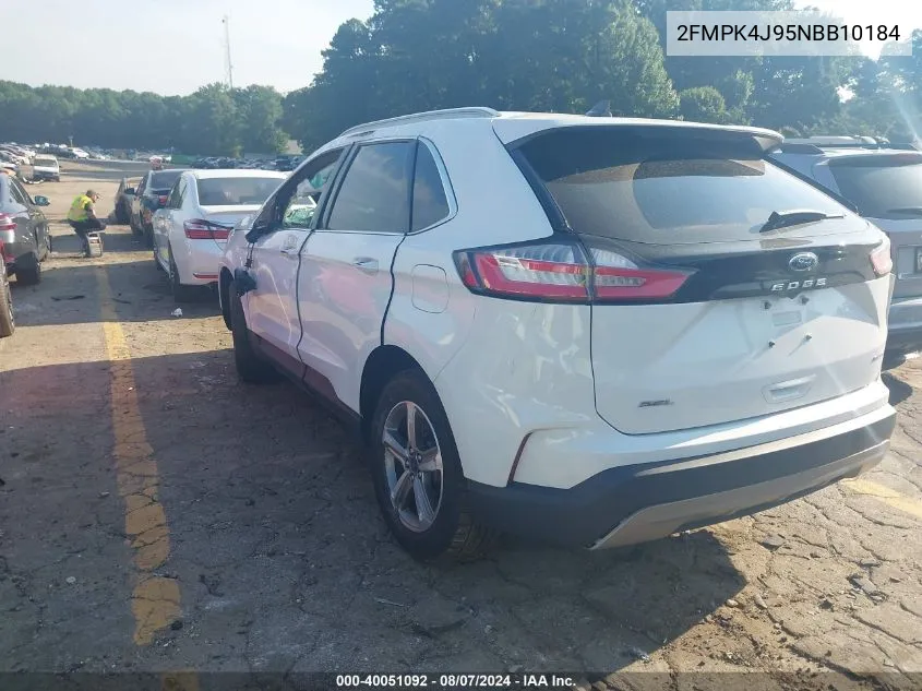 2022 Ford Edge Sel VIN: 2FMPK4J95NBB10184 Lot: 40051092