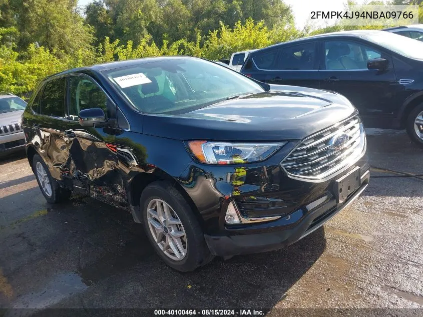 2022 Ford Edge Sel VIN: 2FMPK4J94NBA09766 Lot: 40100464