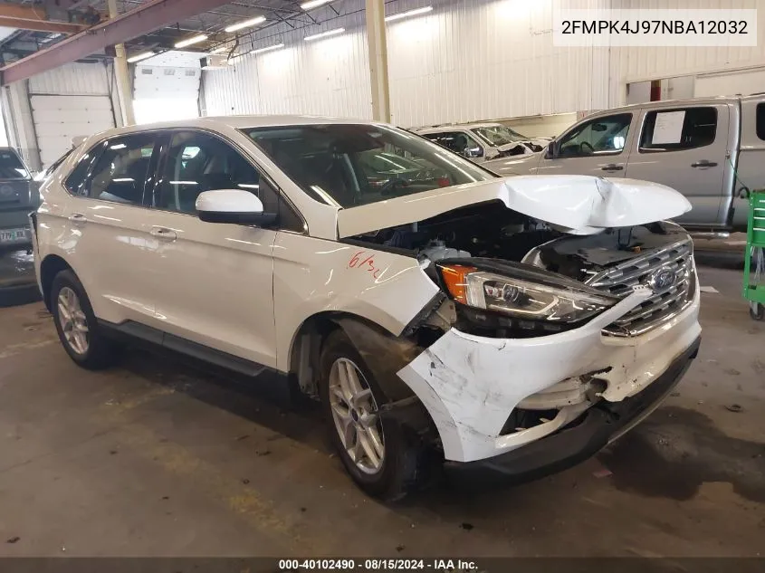 2022 Ford Edge Sel VIN: 2FMPK4J97NBA12032 Lot: 40102490