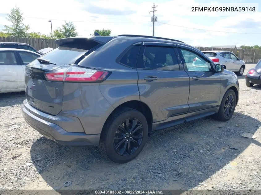 2022 Ford Edge Se VIN: 2FMPK4G99NBA59148 Lot: 40183332