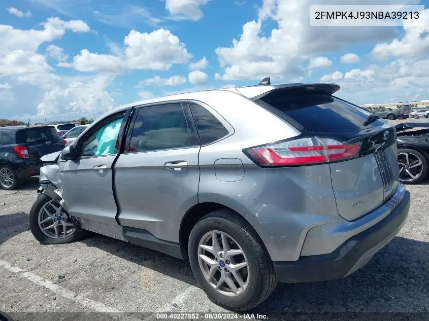 2022 Ford Edge Sel VIN: 2FMPK4J93NBA39213 Lot: 40227952