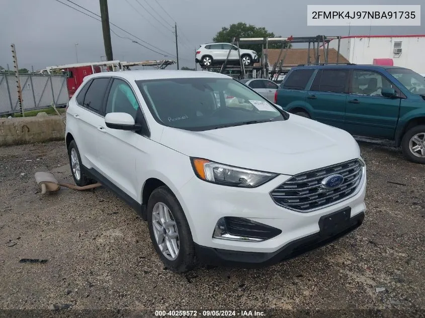 2022 Ford Edge Sel VIN: 2FMPK4J97NBA91735 Lot: 40259572