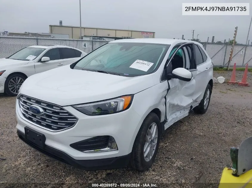 2022 Ford Edge Sel VIN: 2FMPK4J97NBA91735 Lot: 40259572