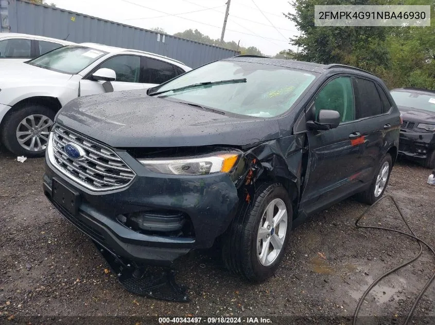 2022 Ford Edge Se VIN: 2FMPK4G91NBA46930 Lot: 40343497