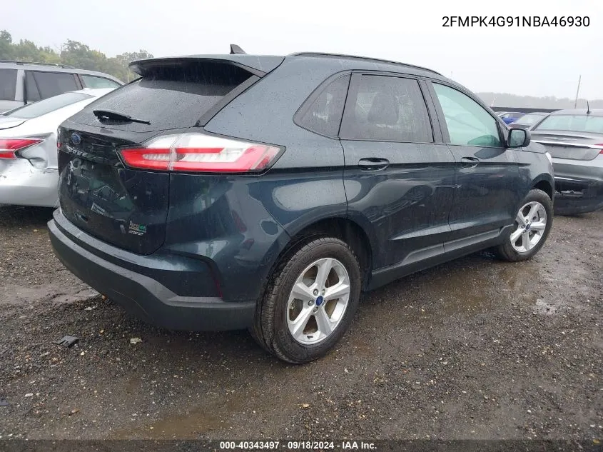 2022 Ford Edge Se VIN: 2FMPK4G91NBA46930 Lot: 40343497