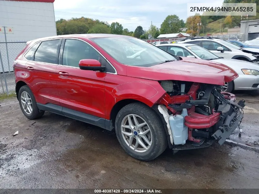 2022 Ford Edge Sel VIN: 2FMPK4J94NBA65285 Lot: 40387428