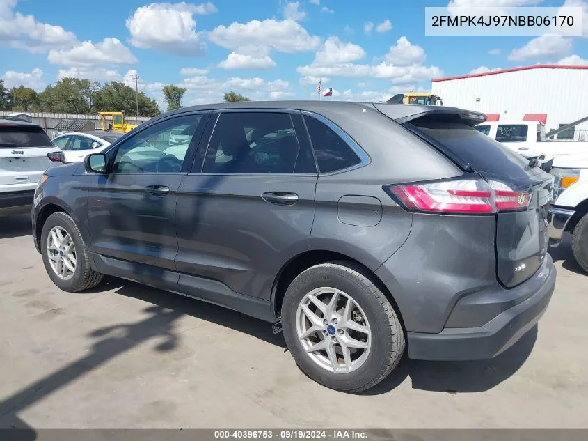 2022 Ford Edge Sel VIN: 2FMPK4J97NBB06170 Lot: 40396753