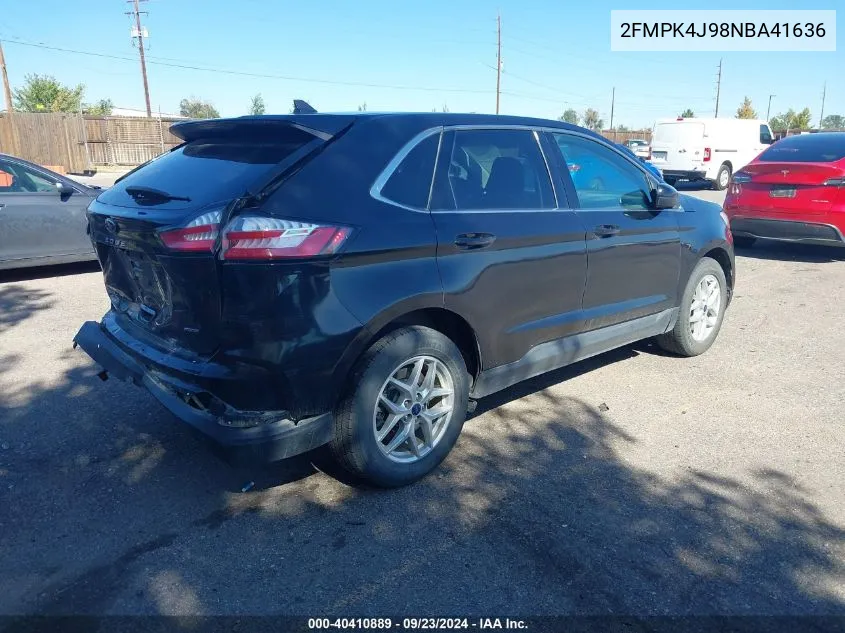 2022 Ford Edge Sel VIN: 2FMPK4J98NBA41636 Lot: 40410889