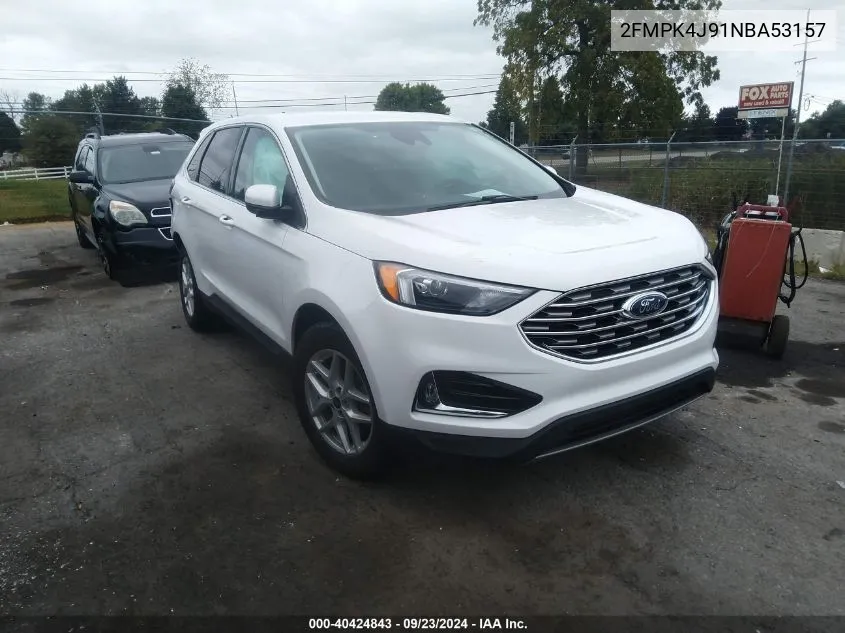 2022 Ford Edge Sel VIN: 2FMPK4J91NBA53157 Lot: 40424843