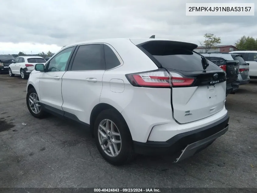 2022 Ford Edge Sel VIN: 2FMPK4J91NBA53157 Lot: 40424843