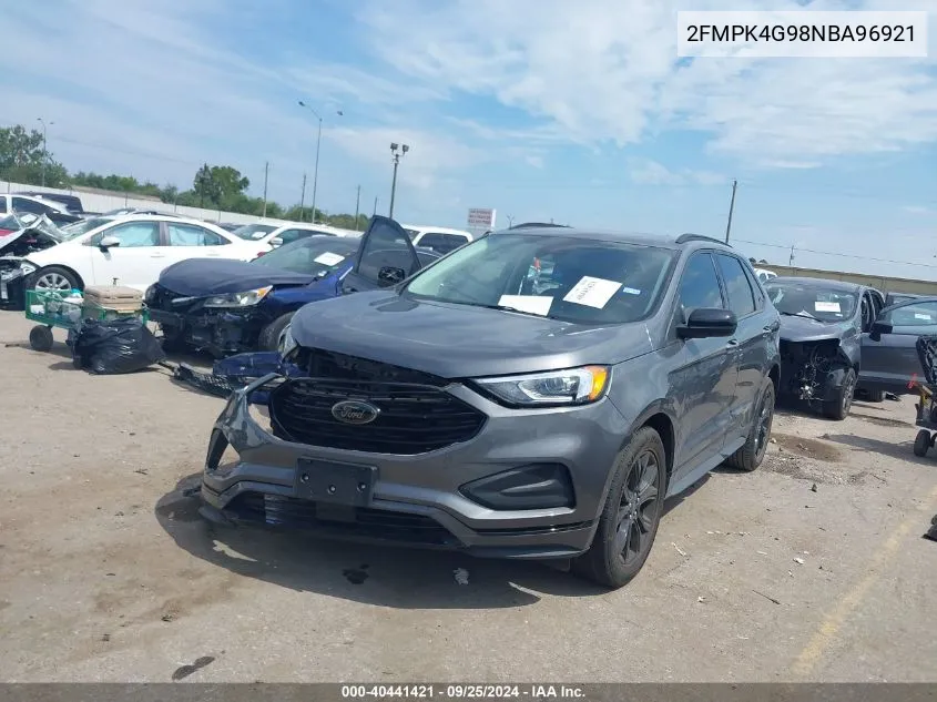 2022 Ford Edge Se VIN: 2FMPK4G98NBA96921 Lot: 40441421