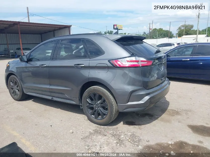 2022 Ford Edge Se VIN: 2FMPK4G98NBA96921 Lot: 40441421