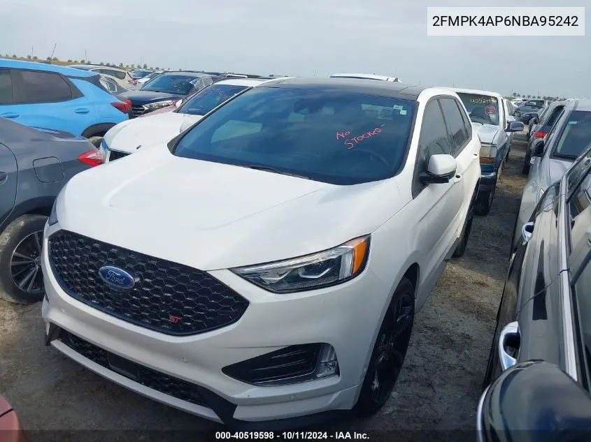 2022 Ford Edge St VIN: 2FMPK4AP6NBA95242 Lot: 40519598