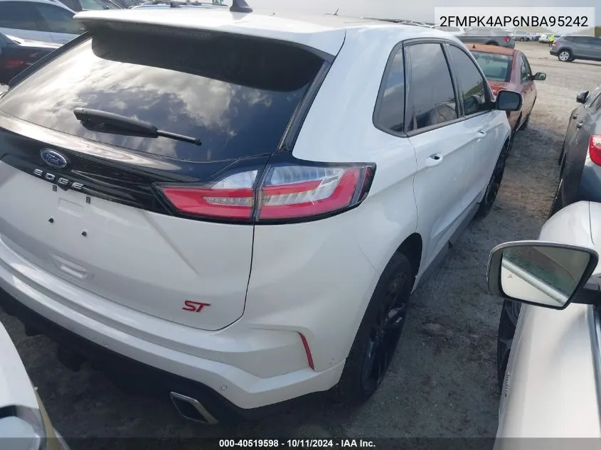 2022 Ford Edge St VIN: 2FMPK4AP6NBA95242 Lot: 40519598