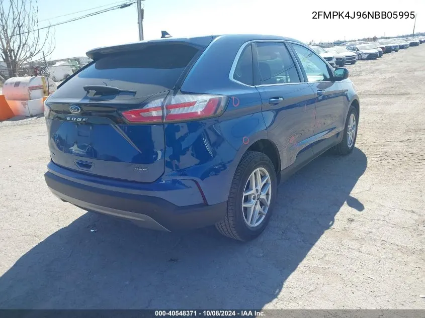 2022 Ford Edge Sel VIN: 2FMPK4J96NBB05995 Lot: 40548371