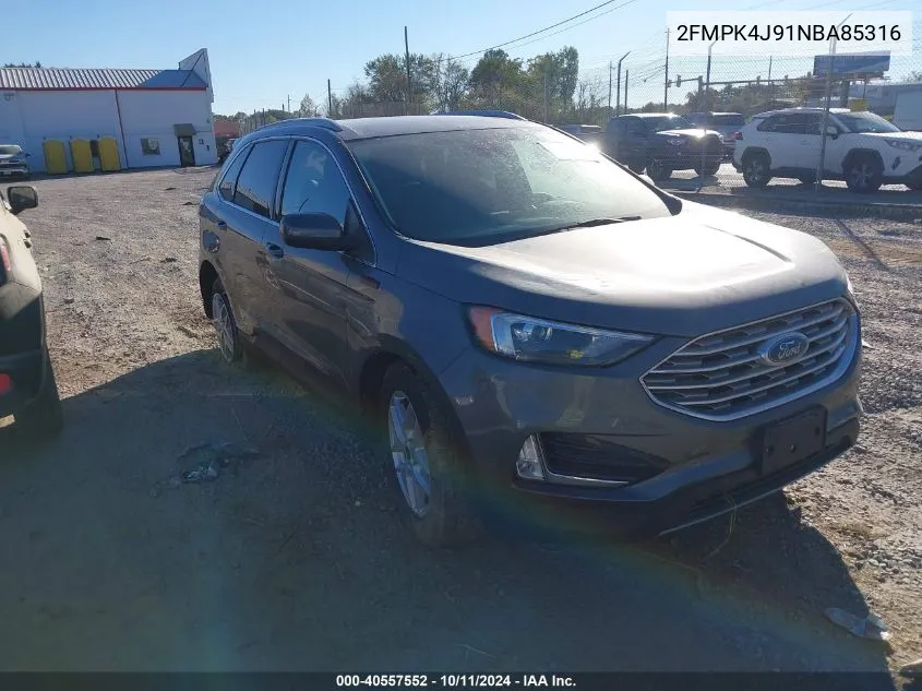 2022 Ford Edge Sel VIN: 2FMPK4J91NBA85316 Lot: 40557552