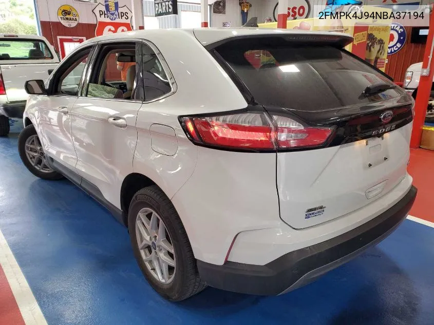 2022 Ford Edge Sel VIN: 2FMPK4J94NBA37194 Lot: 40563822