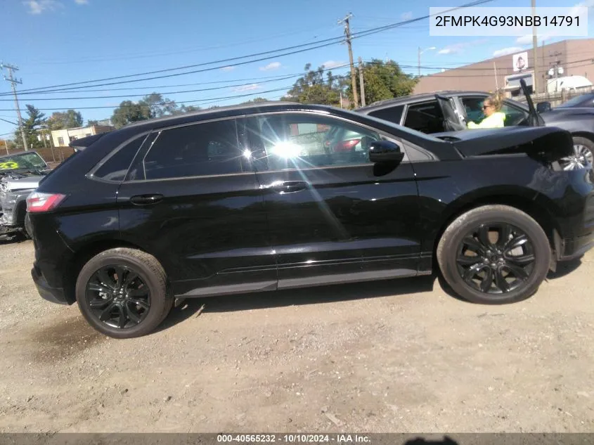 2022 Ford Edge Se VIN: 2FMPK4G93NBB14791 Lot: 40565232