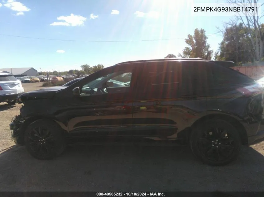 2022 Ford Edge Se VIN: 2FMPK4G93NBB14791 Lot: 40565232