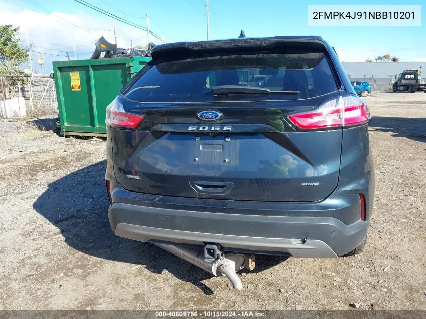 2022 Ford Edge Sel VIN: 2FMPK4J91NBB10201 Lot: 40609756