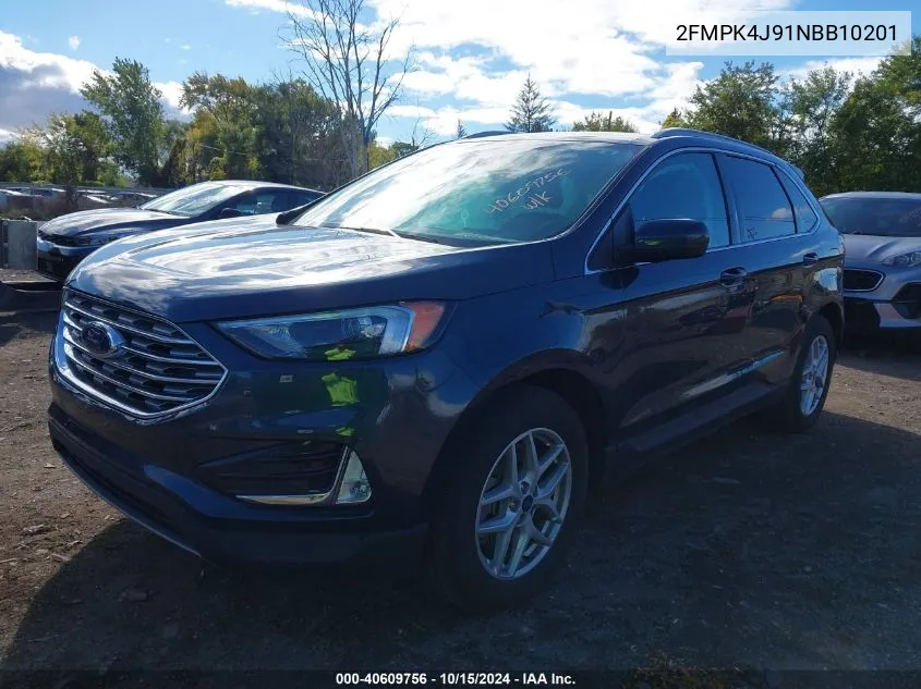 2022 Ford Edge Sel VIN: 2FMPK4J91NBB10201 Lot: 40609756