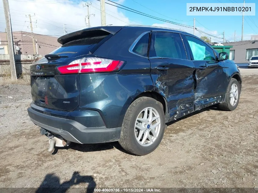 2022 Ford Edge Sel VIN: 2FMPK4J91NBB10201 Lot: 40609756