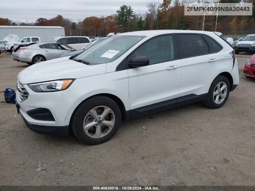 2022 Ford Edge Se VIN: 2FMPK4G99NBA30443 Lot: 40630016