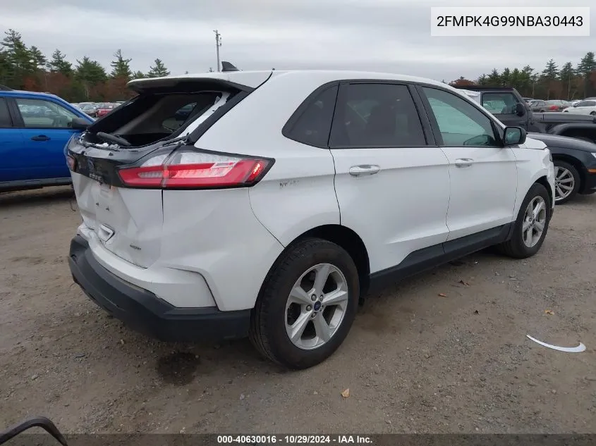 2022 Ford Edge Se VIN: 2FMPK4G99NBA30443 Lot: 40630016