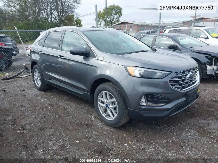 2022 Ford Edge Sel VIN: 2FMPK4J9XNBA77750 Lot: 40693284