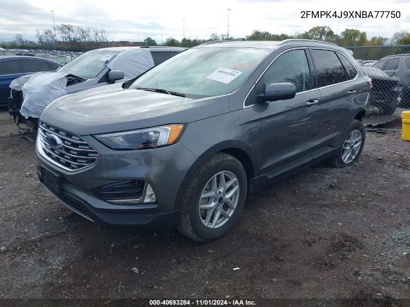 2022 Ford Edge Sel VIN: 2FMPK4J9XNBA77750 Lot: 40693284