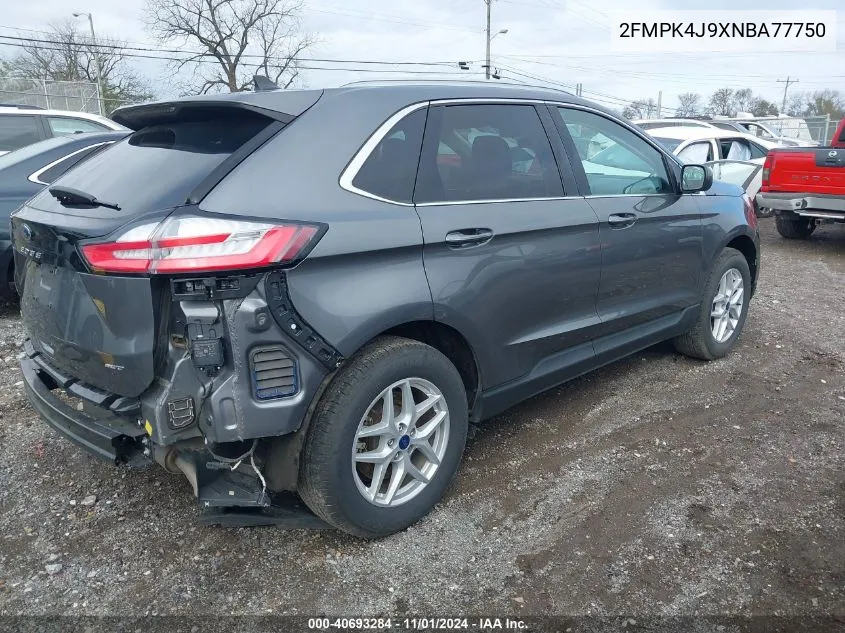 2022 Ford Edge Sel VIN: 2FMPK4J9XNBA77750 Lot: 40693284