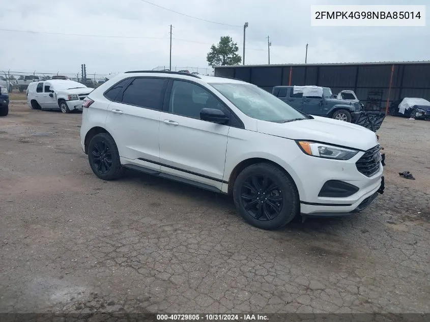 2022 Ford Edge Se VIN: 2FMPK4G98NBA85014 Lot: 40729805