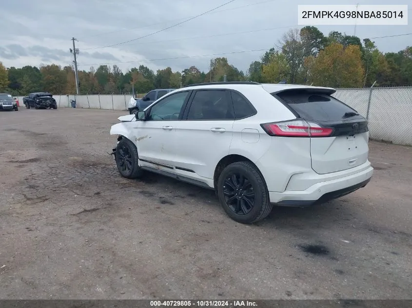 2022 Ford Edge Se VIN: 2FMPK4G98NBA85014 Lot: 40729805