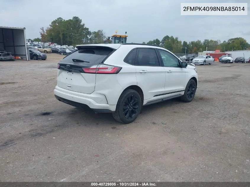 2022 Ford Edge Se VIN: 2FMPK4G98NBA85014 Lot: 40729805