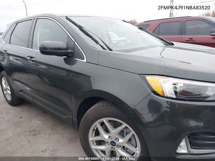 2022 Ford Edge Sel VIN: 2FMPK4J91NBA83520 Lot: 40745657