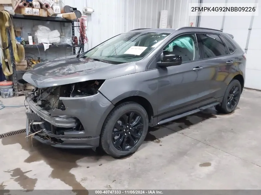 2022 Ford Edge Se VIN: 2FMPK4G92NBB09226 Lot: 40747333